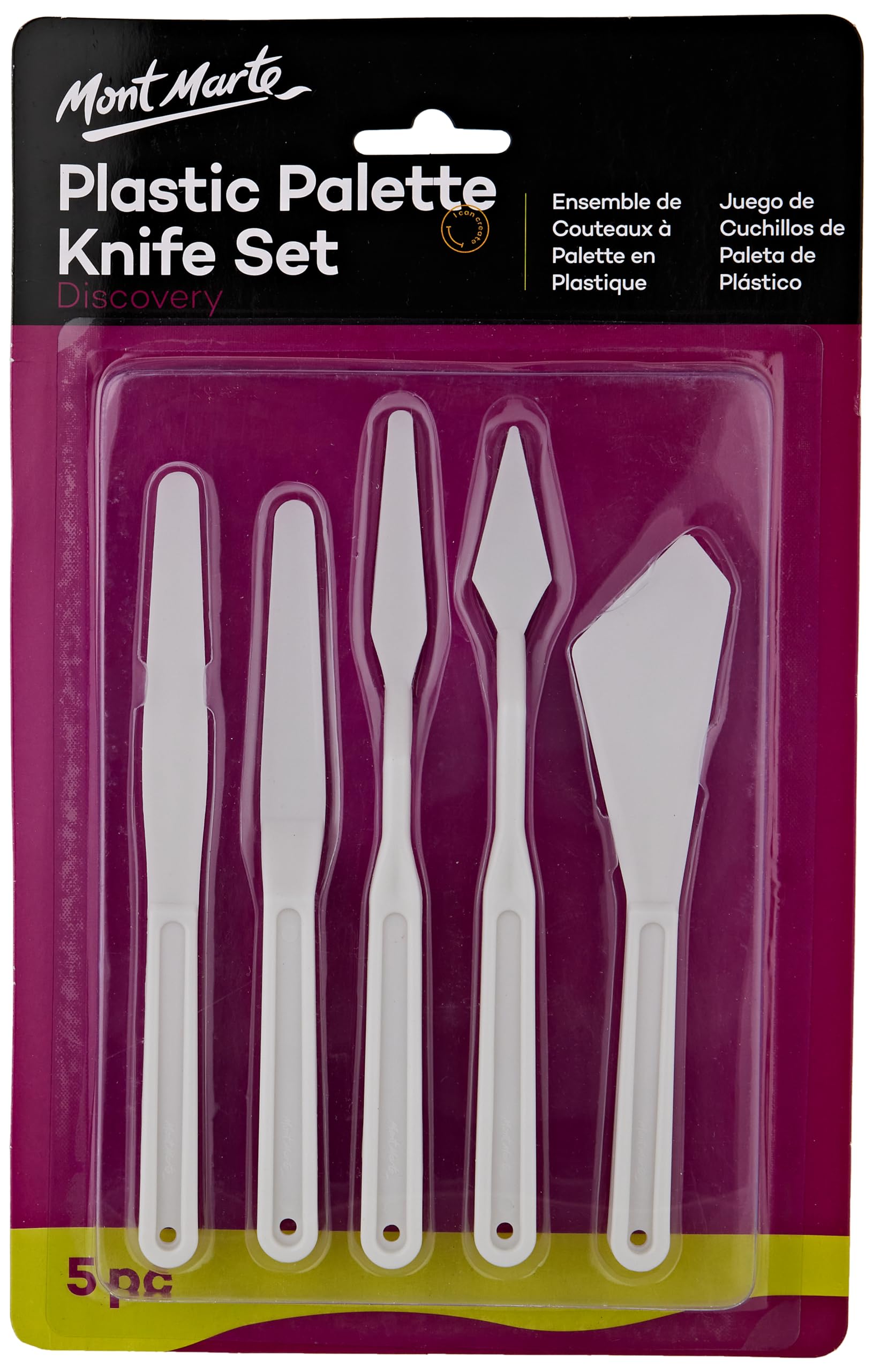 Mont Marte PALETTE KNIFE SET PLASTIC 5PCS