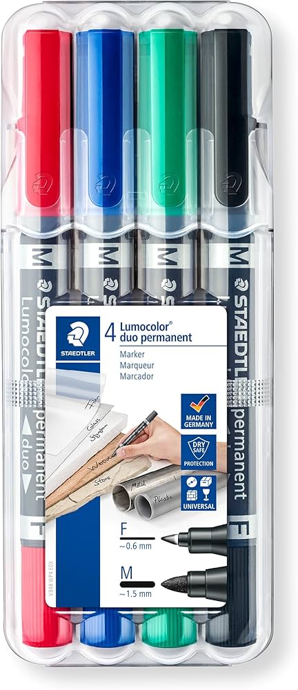 Staedtler Lumocolor Duo Permanent Marker (4 Colors)