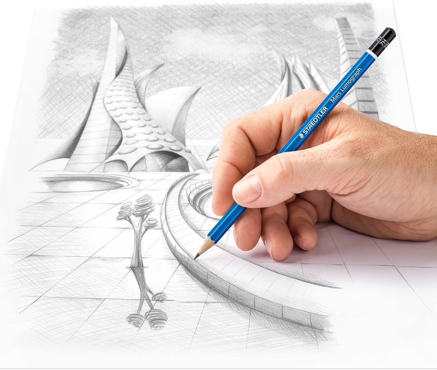 Staedtler Mars Lumograph Graphite Pencils for Drawing and Sketching 100-7H - 7H (Pack of 12)