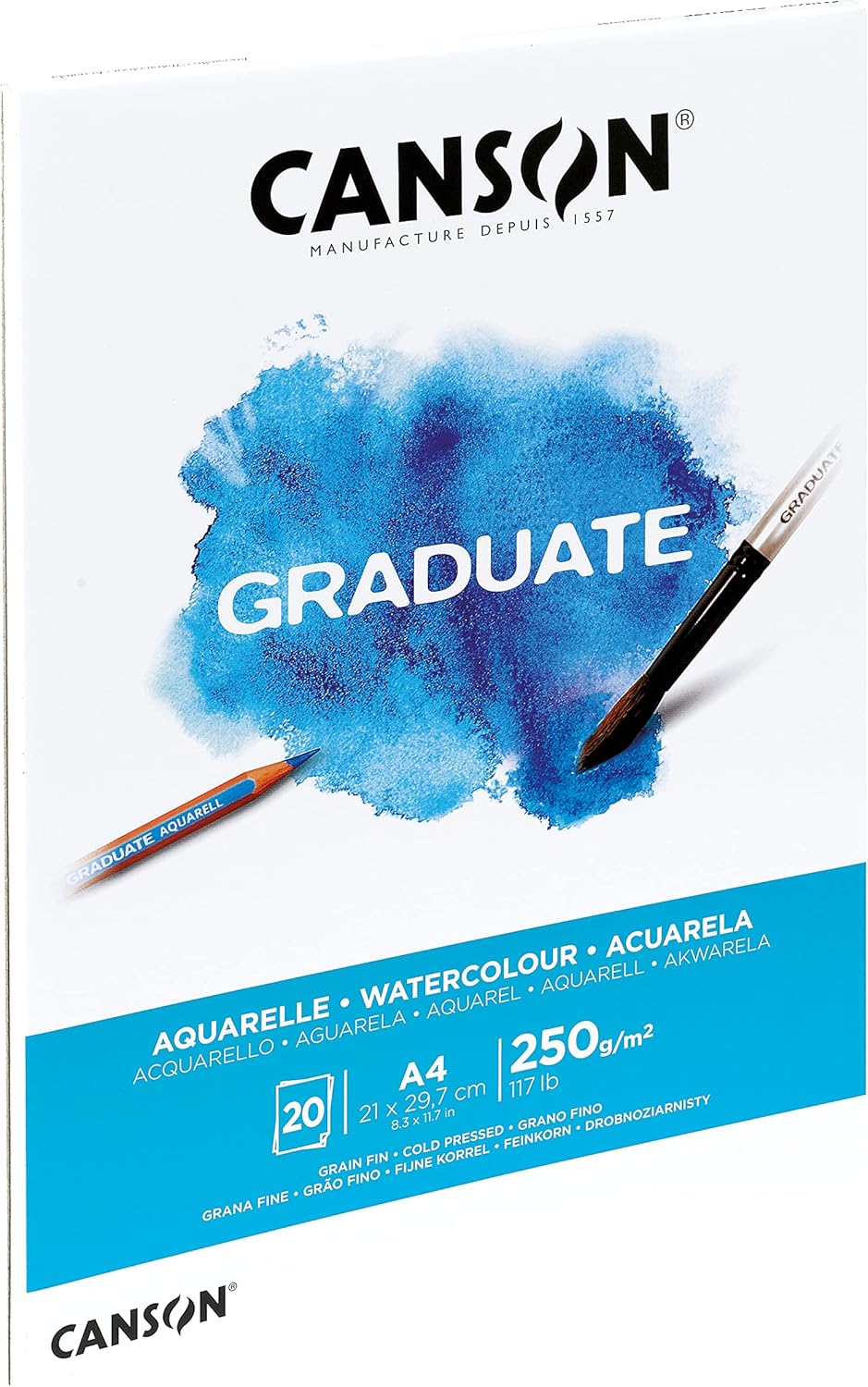 WATERCOLOR PAD  ( BRAND CANSON ) A4 SIZE 20SHEETS 250 GSM