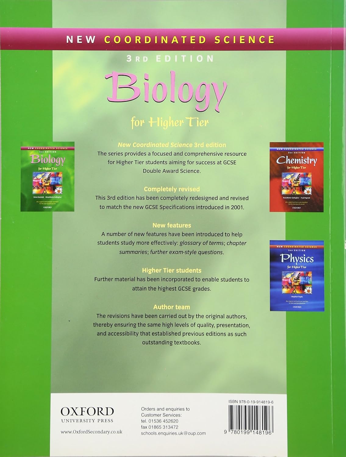 New Coordinated Science: Biology Students' Book: For Higher Tier