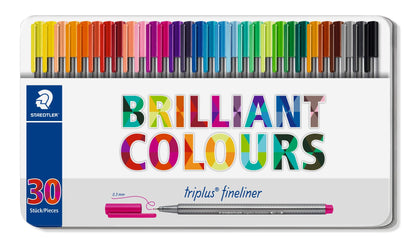 Staedtler Triplus Fineliner Pen Set (30 Brilliant Colours)