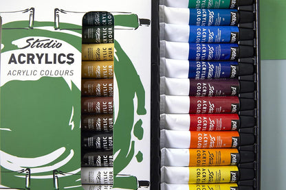 Pébéo Studio Acrylics - 24 Colors Set (12 ml Each)