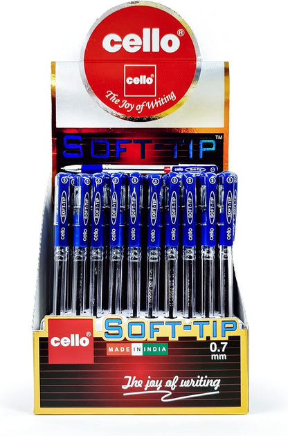 SOFT TIP 0.7 BLUE PEN ( BRAND CELLO )  50PCS