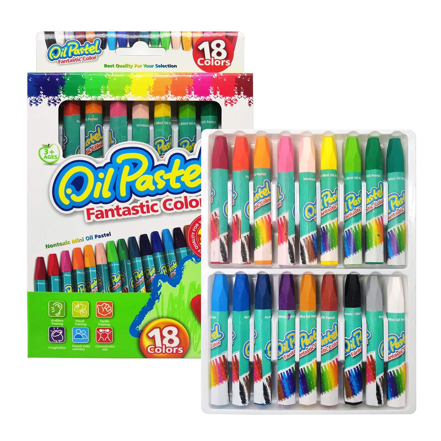 Oil Pastel Set - 18 Vibrant Colors