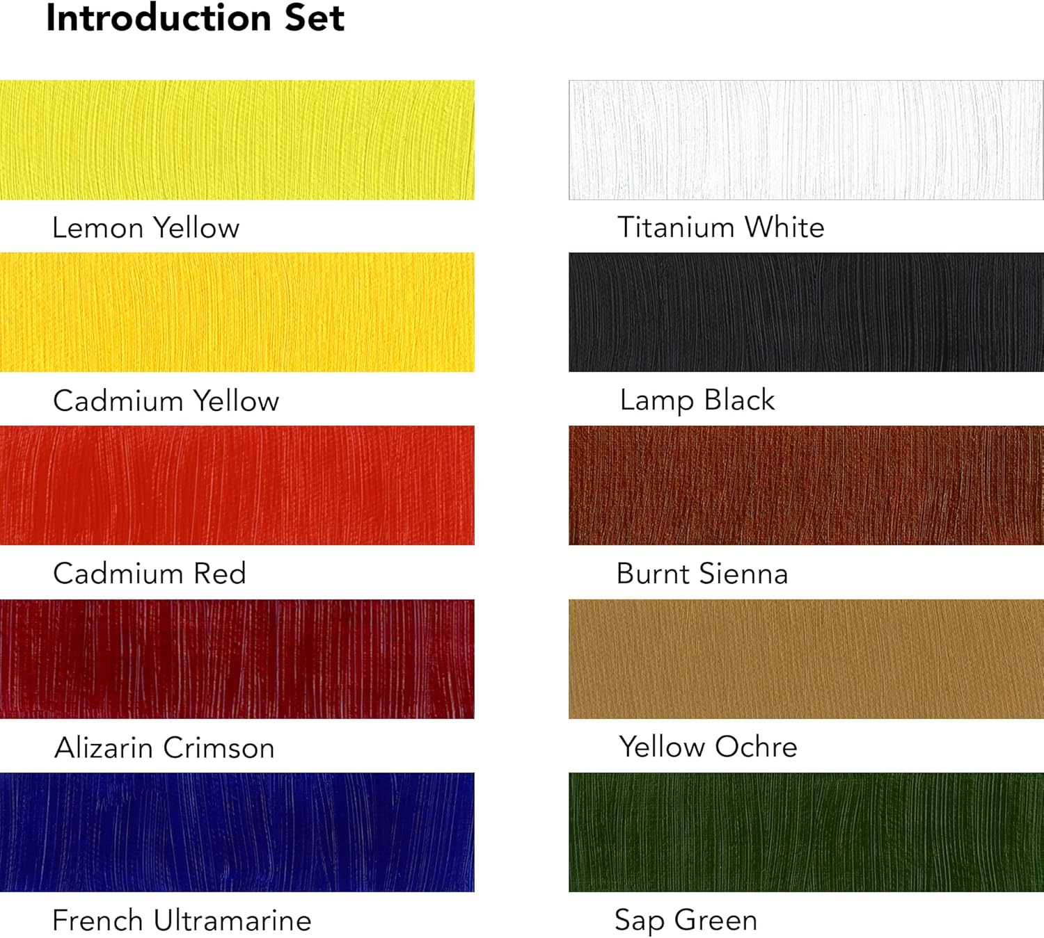 GEORGIAN OIL COLOUR SET OF 10 ( BRAND DALER ROWNEY )