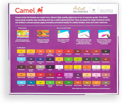 OIL PASTELS ( BRAND CAMEL ) ARTIST OIL PASTEL 50 SHADES
