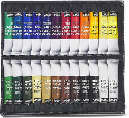 Pébéo Studio Acrylics - 24 Colors Set (12 ml Each)