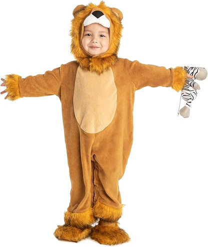 Spooktacular Creations Halloween Baby Lion Costume with Toy for Infants, Toddler Halloween Dress Up, Safari Themed Party