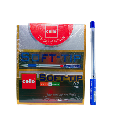 SOFT TIP 0.7 BLUE PEN ( BRAND CELLO )  50PCS