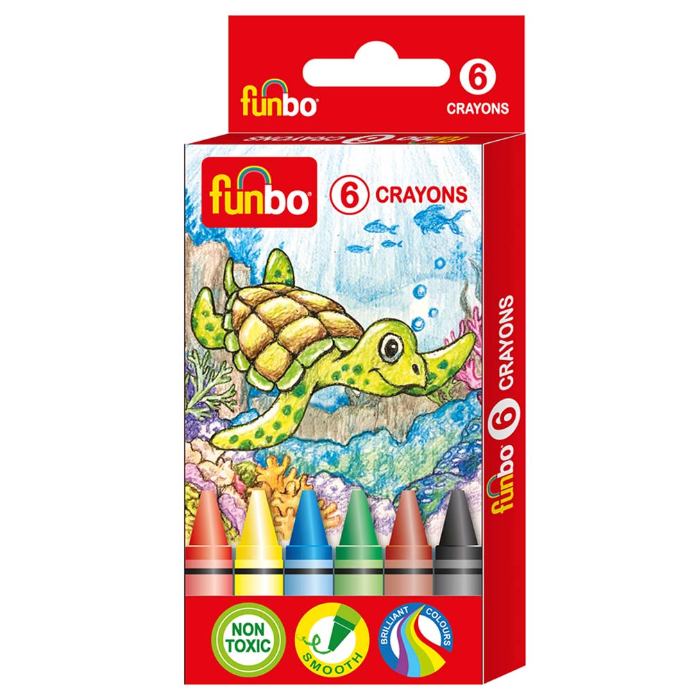 Funbo Wax Crayons - 6 Colors