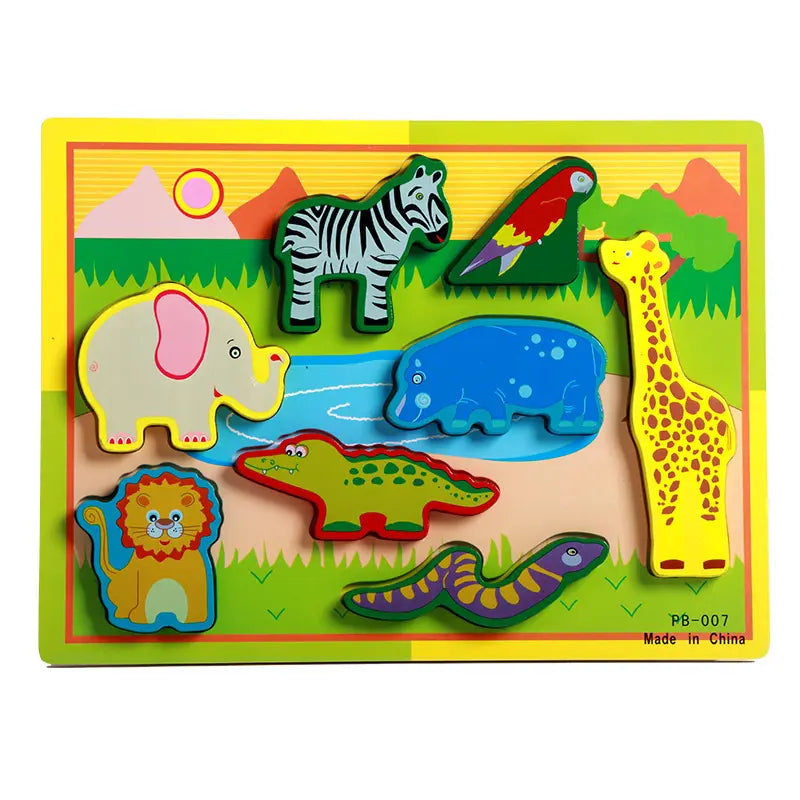 Wholesale Kid Early Educational Toys Animal Wooden Puzzle Toy Educational Wooden Puzzles For Kids