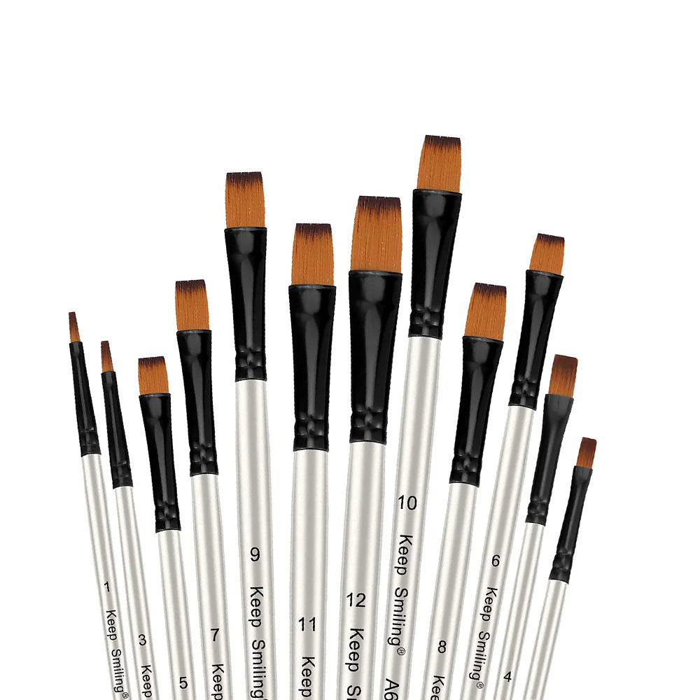 Keep Smiling Professional Flat Brushes (12 Brushes)