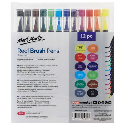 Mont Marte Real Brush Pens (12 pcs)