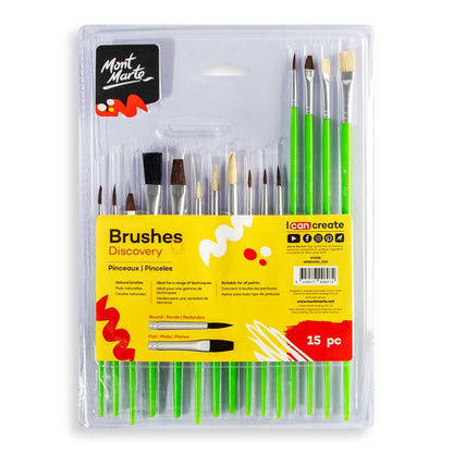 Mont Marte Brushes Discovery Set (15 Pieces)