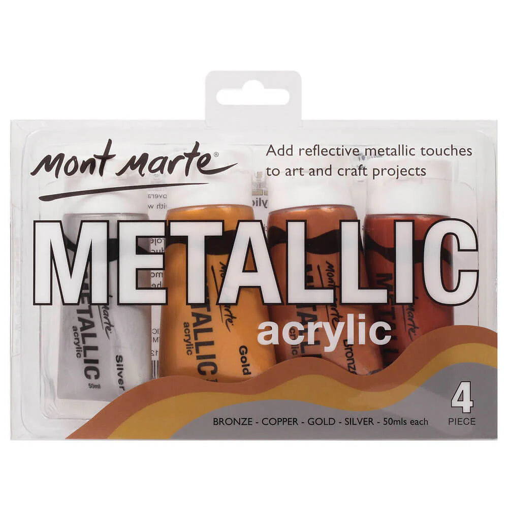 Mont Marte Metallic Acrylic Paint Set (4 pcs)