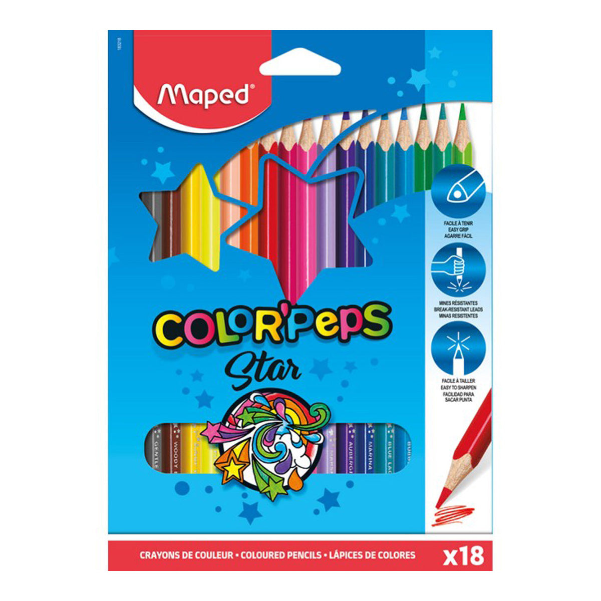 Maped Color’Peps Star Colored Pencils (18 Colors)