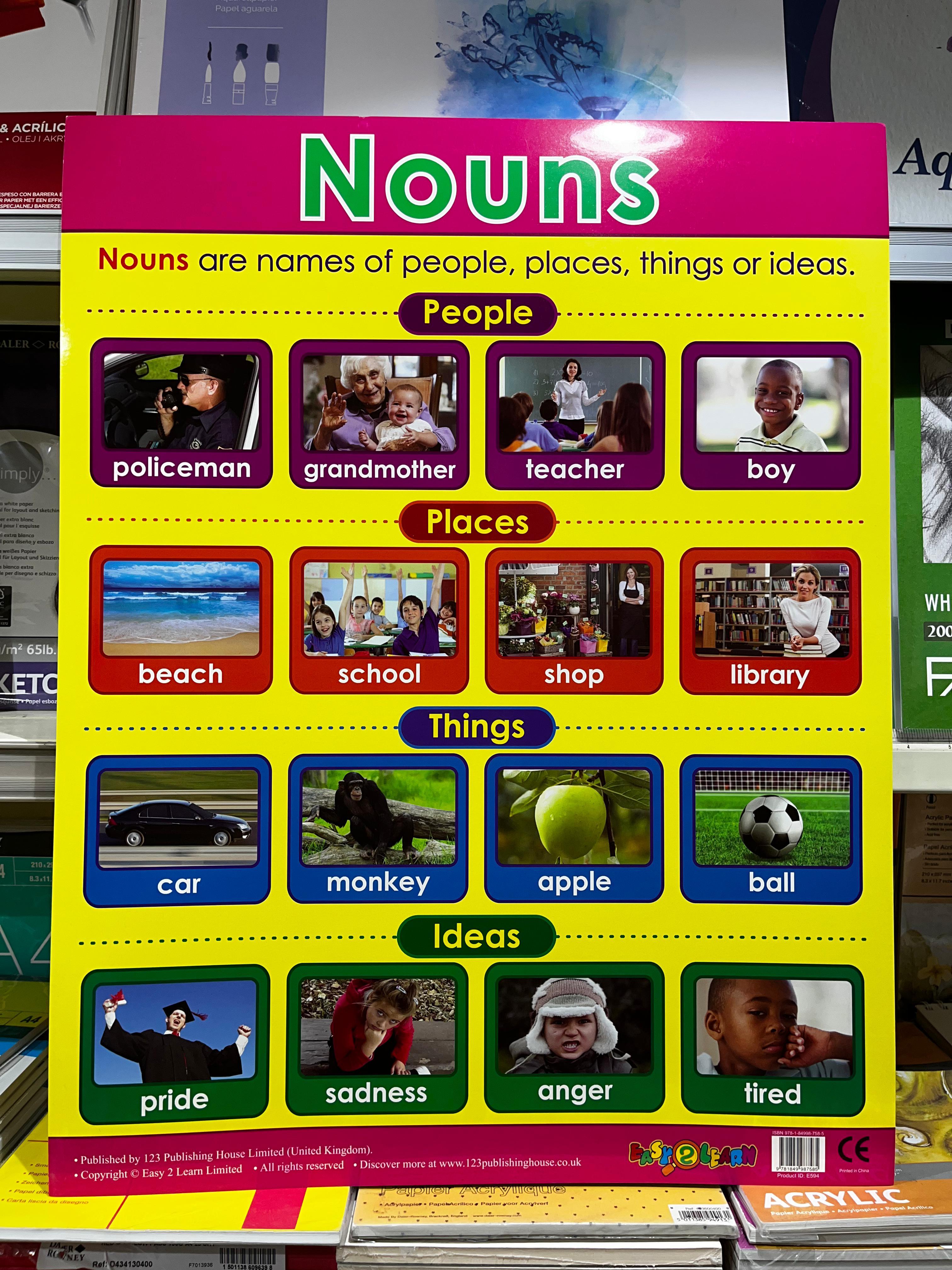 ENGLISH CHART BOARD - NOUNS ID (E594)