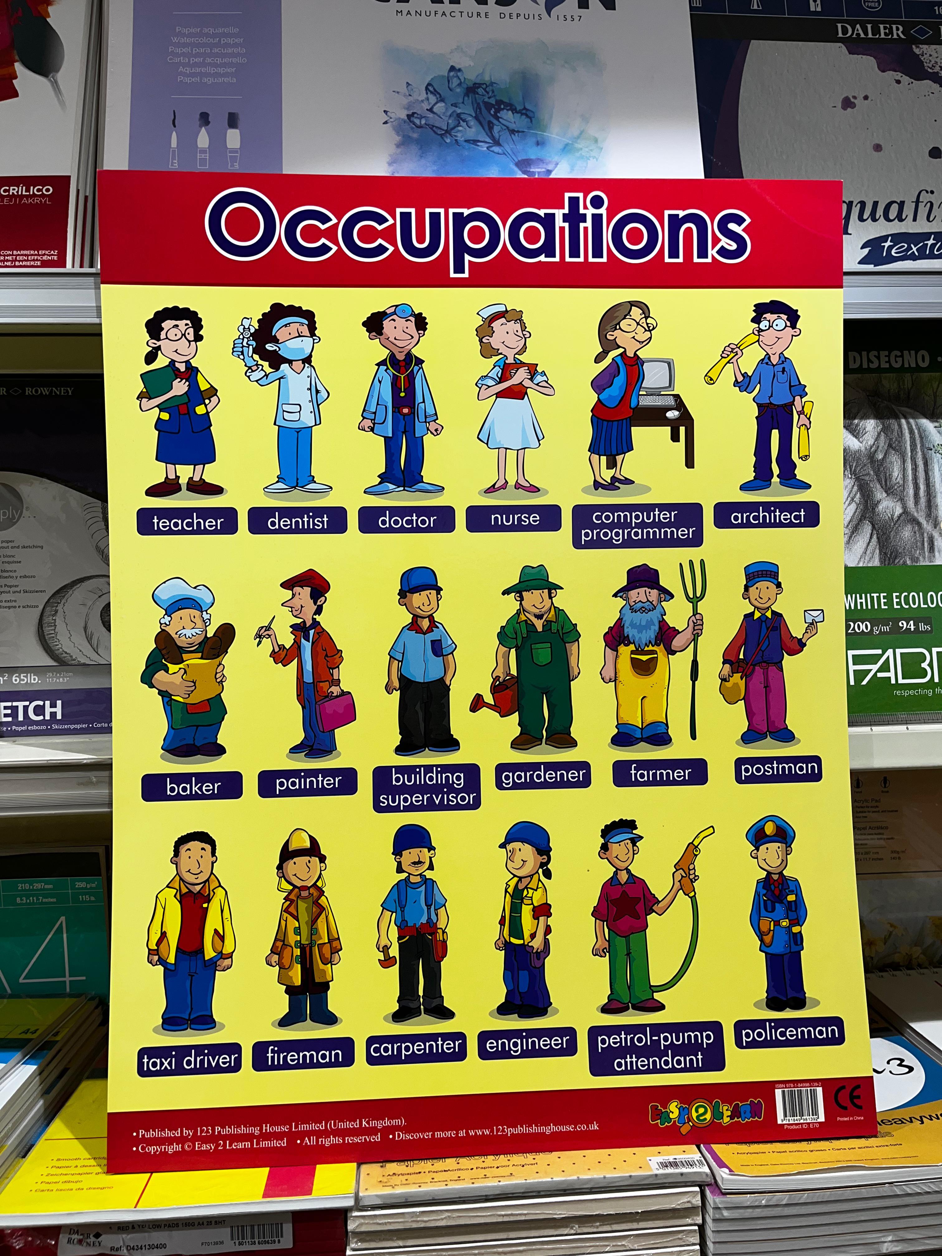 ENGLISH CHART BOARD -  OCCUPATIONS ID (E70)