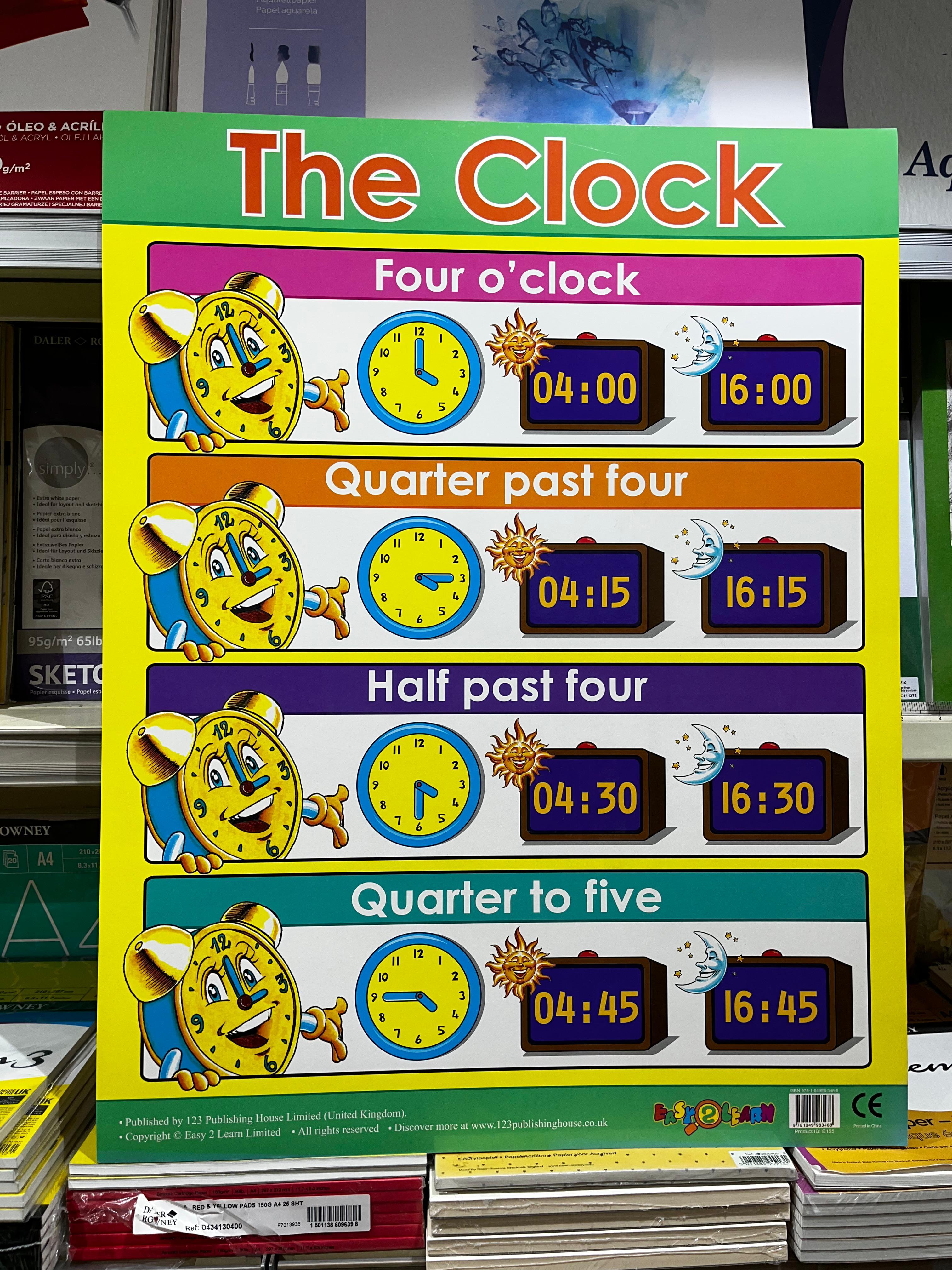ENGLISH CHART BOARD - THE CLOCK ID (E155)
