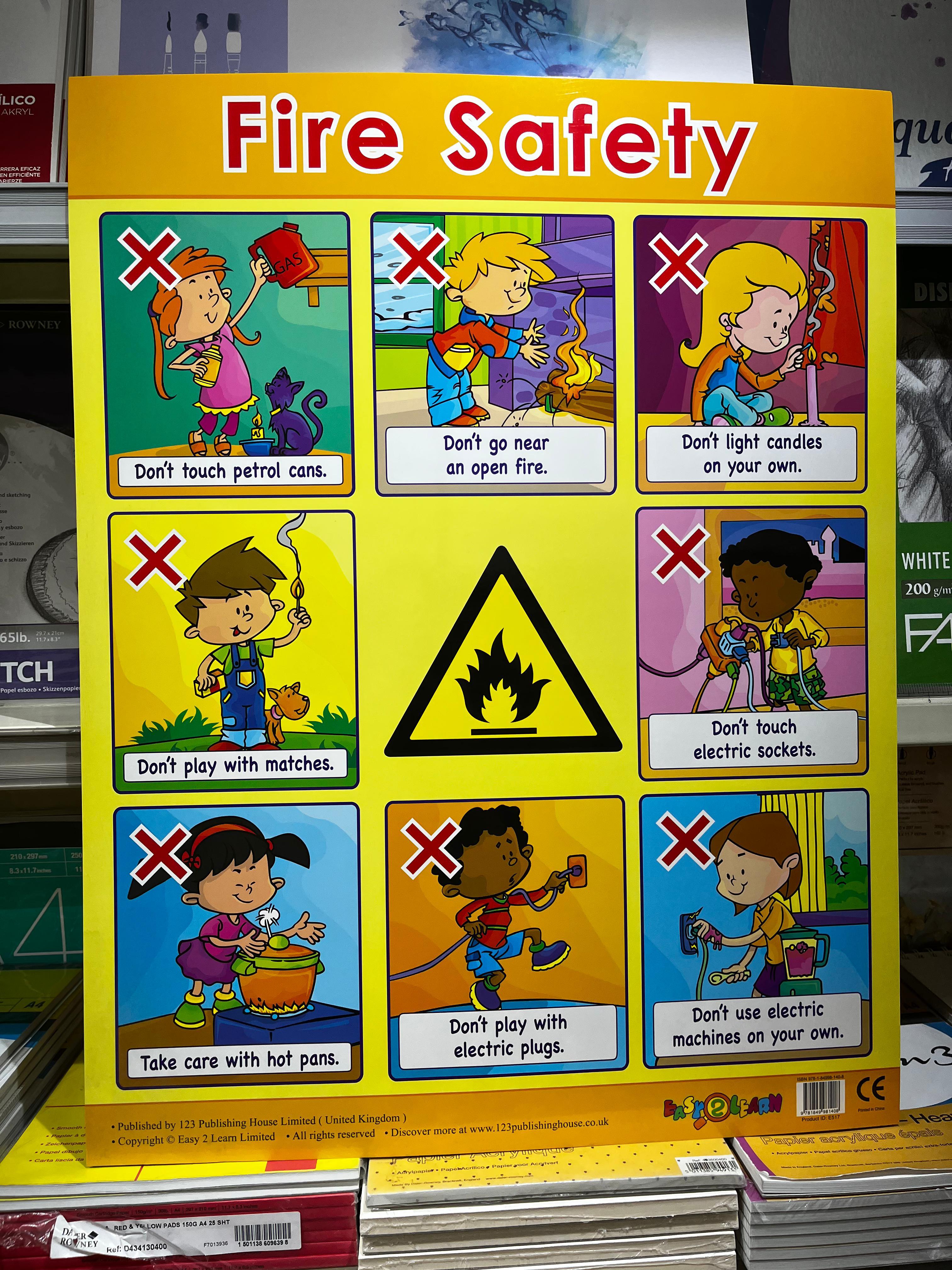 ENGLISH CHART BOARD - FIRE SAFETY ID (E517)