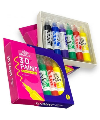 ACRYLIC 3D PAINT 6shades 25ml ( BRAND PHOENIX )