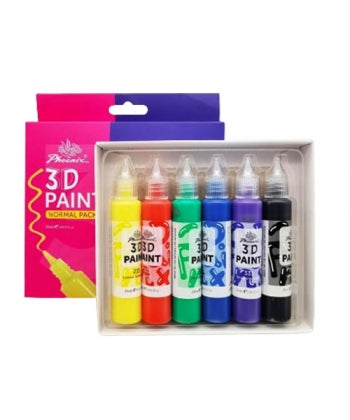 ACRYLIC 3D PAINT 6shades 25ml ( BRAND PHOENIX )