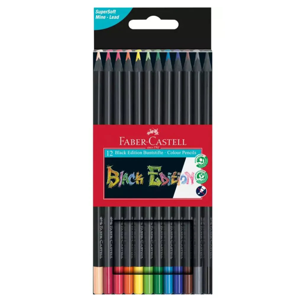 Black Edition 12 Coloured Pencils FABER CASTELL