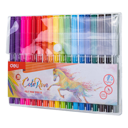 Deli ColorRun Felt Pens (18 Colors)