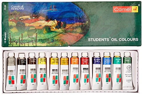 STUDENT OIL COLOR in 12shades X 9ml  ( BRAND CAMEL )