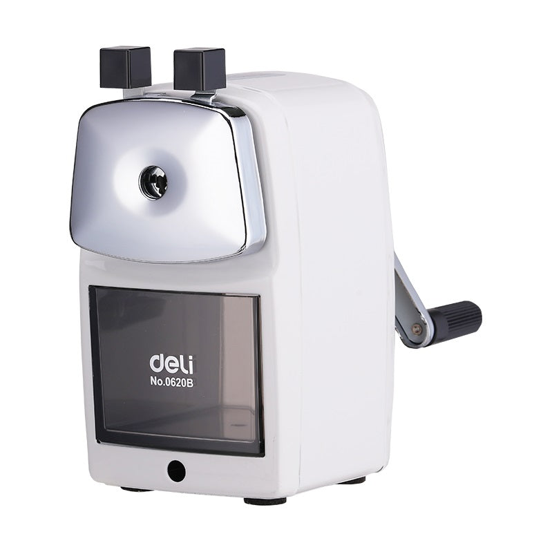 Deli Rotary Pencil Sharpener (Manual, Black & Gray)