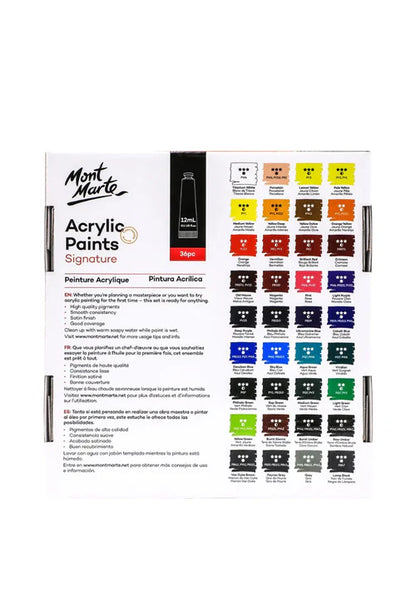 ACRYLIC PAINTS 36colors 12ml ( BRAND MONT MARTE )
