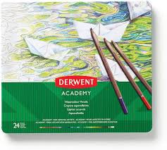 WATERCOLOR PENCIL SET DERWENT ACADEMY TIN 24 SET