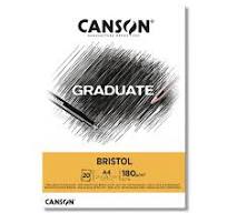 SKETCHBOOK A4 BRISTOL 180 GSM ( BRAND CANSON GRADUATE )