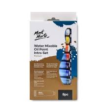 WATER MIXABLE OIL PAINT SET OF 8 in 18ML ( BRAND MONT MARTE )