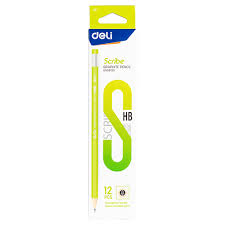GRAPHITE PENCIL SCRIBE HB ( BRAND DELI ) 12PCS IN A BOX
