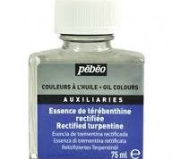 EXTRA FINE AUXILIARIES - RECTIFIED TURPENTINE - 75 ML BOTTLE ( BRAND PEBEO )