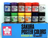 クレパス POSTER COLOR  12 shades  30ml  ( BRAND SAKURA ) JAPAN BRAND