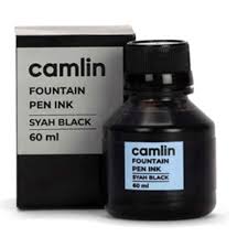FOUNTAIN PEN INK 60ML SYAH BLACK ( BRAND CAMLIN )