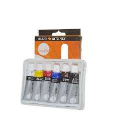 SIMPLY ACRYLIC COLOR  6SHADES 12ML ( BRAND DALER ROWNEY )