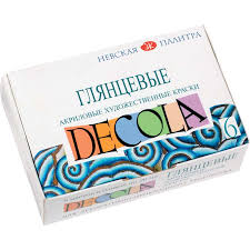 ACRYLIC GLOSS COLOR FOR ARTS AND CRAFT 6shades ( BRAND DECOLA )
