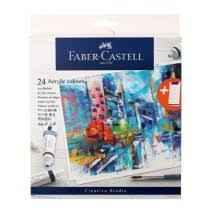 ACRYLIC COLORS 24 SHADES 9ML  ( BRAND FABER CASTELL )