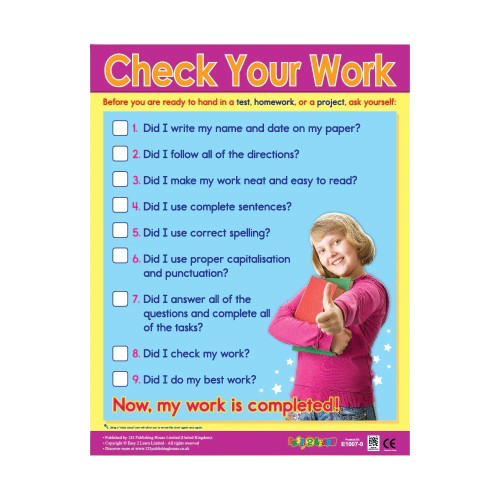 CHART BOARD ( CHECK YOUR WORK )