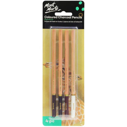 CHARCOAL PENCIL ( BRAND MONT MARTE ) 4 COLORED SIGNATURE CHARCOAL PENCIL