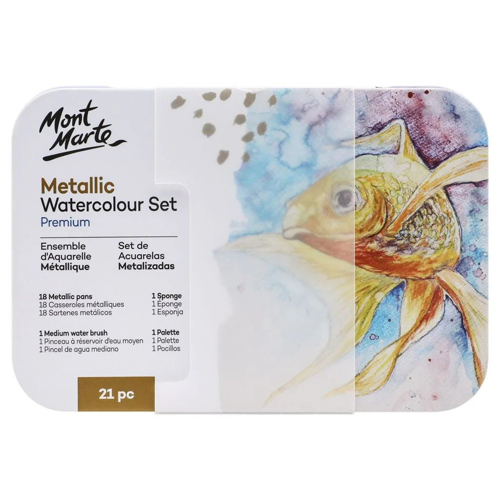 Mont Marte Metallic Watercolour Set (21 pcs)