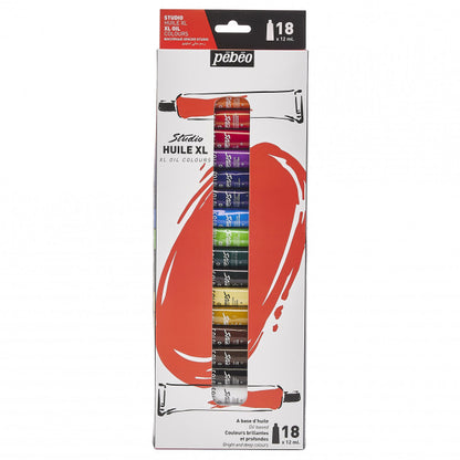 Pébéo Studio XL Oil Colour Set - 18 Colors (12 ml Each)