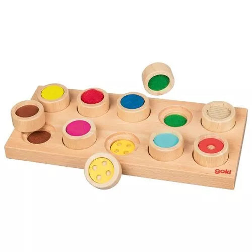 Goki Feel-A-Pair Memo Wooden Puzzle Matching Game Childrens Kids Sensory Toy