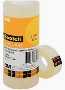 TRANSPARENT TAPE 8rolls 18mm X 33m ( BRAND SCOTCH )