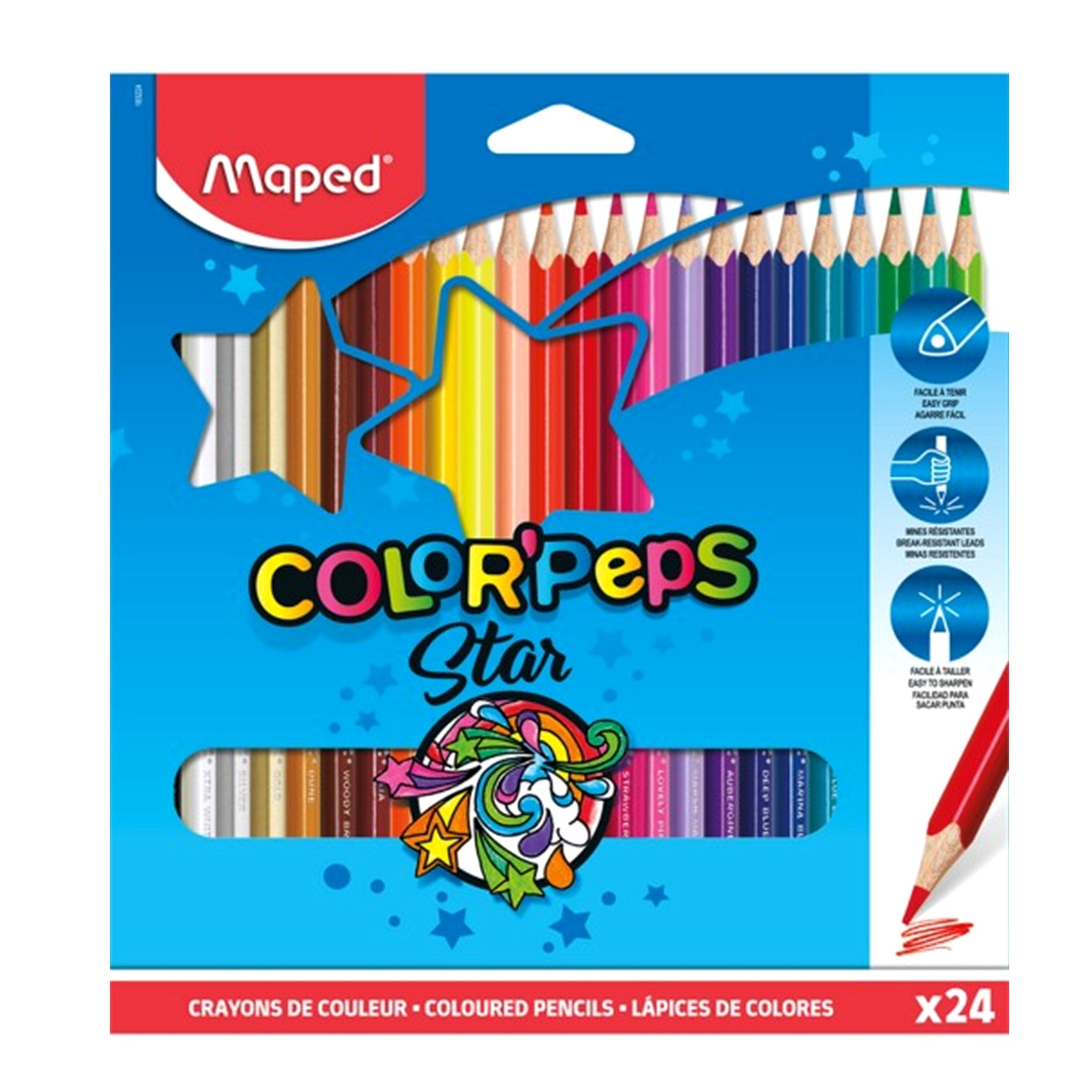 Maped Color’Peps Star Colored Pencils (24 Colors)