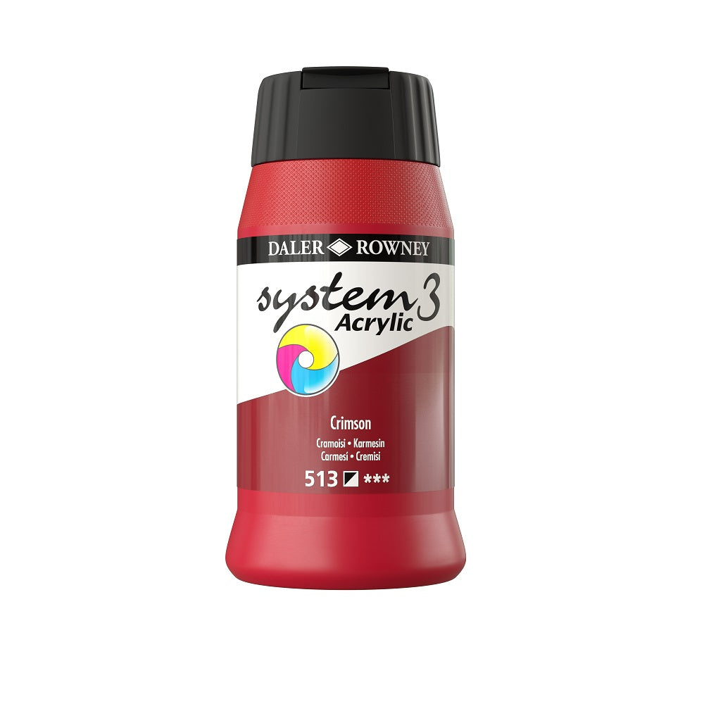 SYSTEM 3 ACRYLIC PAINT 500ML ( BRAND DALER ROWNEY )